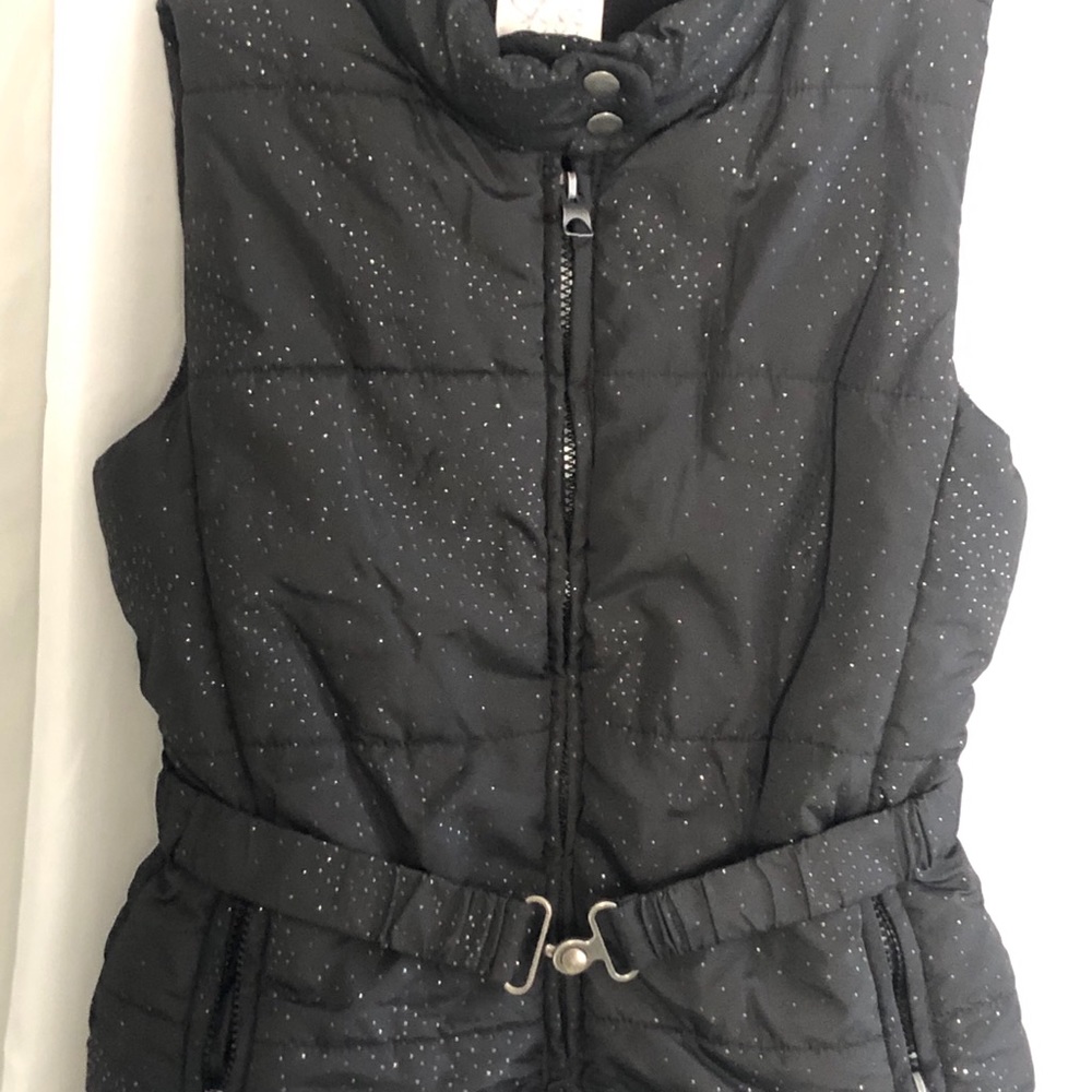 Girls belted puffy vest
